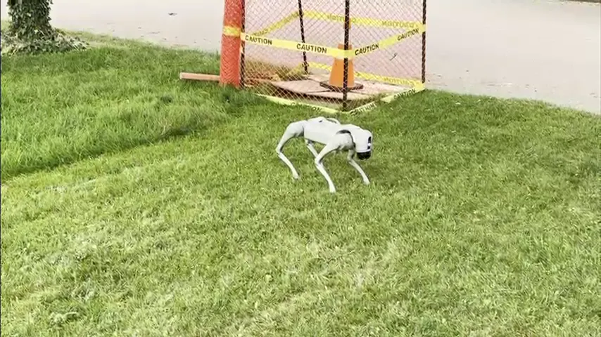 Unitree Go2 Pro robot dog performing a forward flip